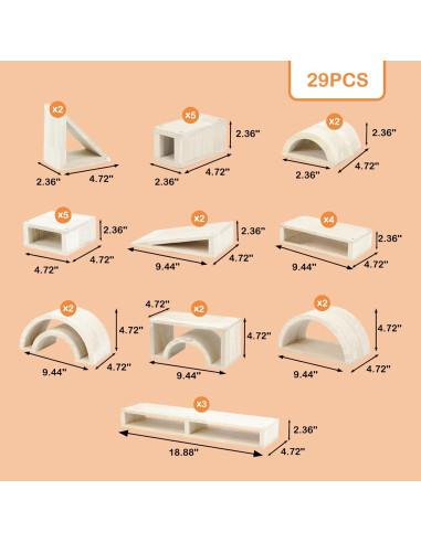 Conjunto de Bloques de Madera Twood 29 Piezas para Niños