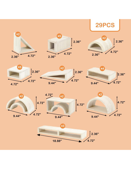 Conjunto de Bloques de Madera Twood 29 Piezas para Niños