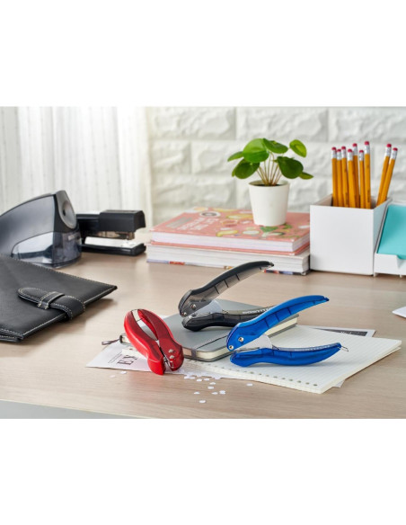 Perforadora Bostitch EZ Squeeze 1 Agujero - Paquete de 3, 10 Hojas