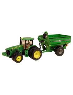 Tractor John Deere 1/64 8320R con Carro de Grano J&M