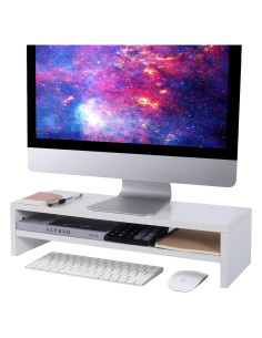 Soporte para Monitor BEYGORM Blanco 55x20x13.5 cm 2 Niveles