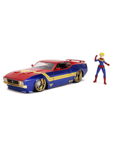Coche de metal Jada 1:24 Ford Mustang Mach 1 1973 Capitán Marvel