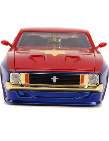Coche de metal Jada 1:24 Ford Mustang Mach 1 1973 Capitán Marvel
