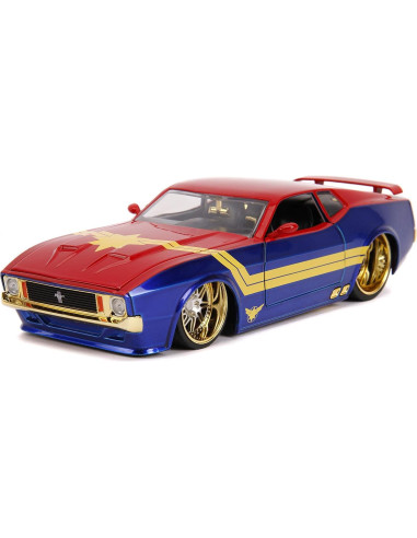 Coche de metal Jada 1:24 Ford Mustang Mach 1 1973 Capitán Marvel