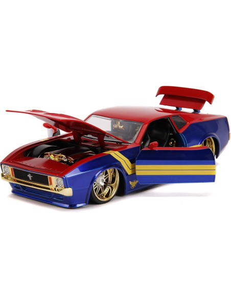Coche de metal Jada 1:24 Ford Mustang Mach 1 1973 Capitán Marvel Coche de metal Jada 1:24 Ford Mustang Mach 1 1973 Capitán Marvel