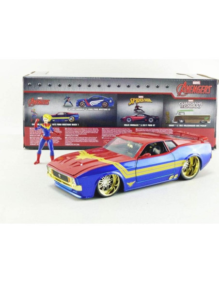 Coche de metal Jada 1:24 Ford Mustang Mach 1 1973 Capitán Marvel Coche de metal Jada 1:24 Ford Mustang Mach 1 1973 Capitán Marvel