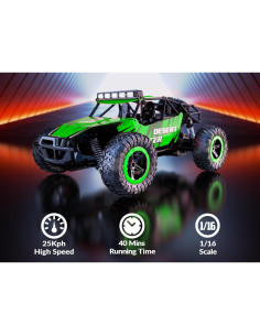 Coche RC Racent 1:16 Todo Terreno 20 km/h con 2 Baterías 2