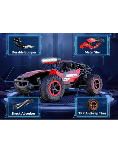 Coche RC Racent 1:16 Todo Terreno 20 km/h con 2 Baterías