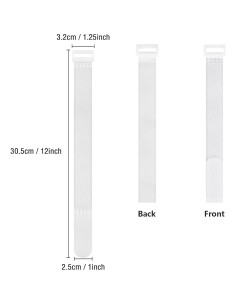 Organizador de Cables PASOW 25 Piezas 30.48 cm Nylon Blanco 2