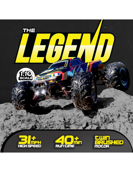 Coche RC LAEGENDARY 1:10 Todo Terreno 4x4 Rojo Negro