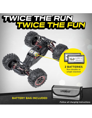 Coche RC LAEGENDARY 1:10 Todo Terreno 4x4 Rojo Negro