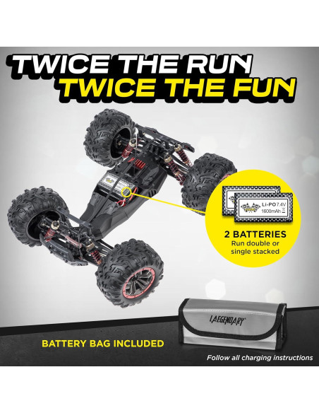 Coche RC LAEGENDARY 1:10 Todo Terreno 4x4 Rojo Negro