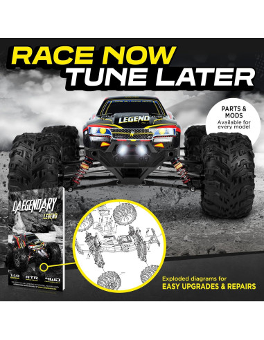 Coche RC LAEGENDARY 1:10 Todo Terreno 4x4 Rojo Negro