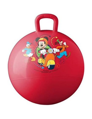 Pelota Saltarina Disney Mickey Mouse 38 cm con Asa y Calcomanías