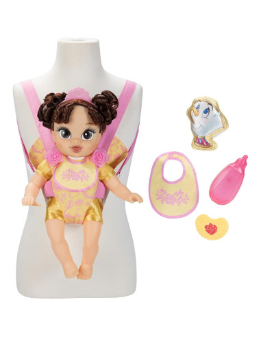 Muñeca Bebé Disney Princess Belle Deluxe con Transportador
