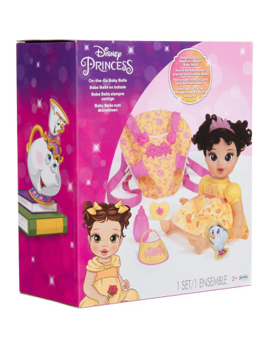 Muñeca Bebé Disney Princess Belle Deluxe con Transportador