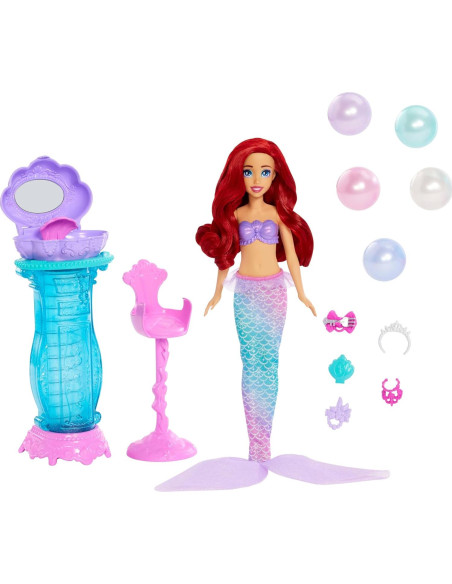 Muñeca Sirena Ariel Mattel con Tocador y 5 Accesorios