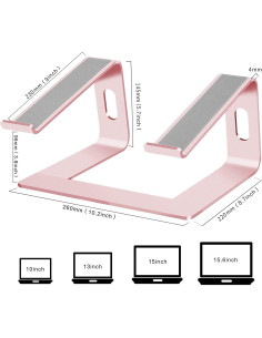 Soporte para Laptop Orionstar de Aluminio Ergonómico Rosa 10-15.6" 2