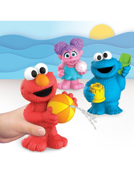 Conjunto de 3 Juguetes de Agua Plaza Sésamo Elmo Abby Cookie Conjunto de 3 Juguetes de Agua Plaza Sésamo Elmo Abby Cookie