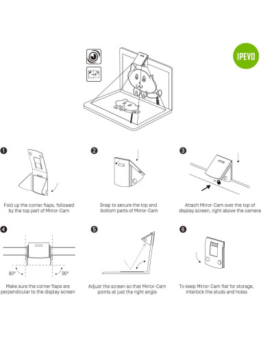 IPEVO Mirror-Cam Webcam para Documentos y Clases en Vivo
