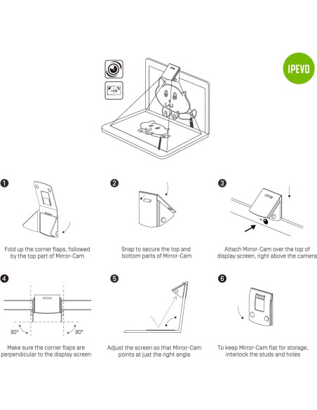 IPEVO Mirror-Cam Webcam para Documentos y Clases en Vivo