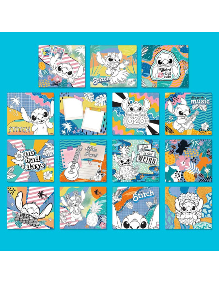 Conjunto de Diseño Stitch Disney con 15 Pósters y Stickers