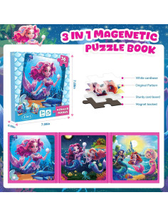 Rompecabezas Magnéticos Sirena Homicozy 36 Piezas 3-8 Años 2