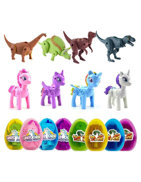 Huevos Jumbo de Deformación Pinkiwine 8 Pack Unicornio y Dinosaurio