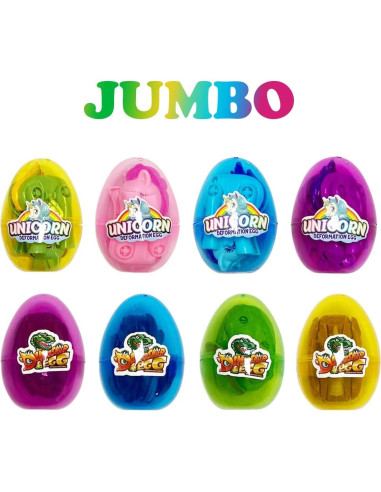 Huevos Jumbo de Deformación Pinkiwine 8 Pack Unicornio y Dinosaurio