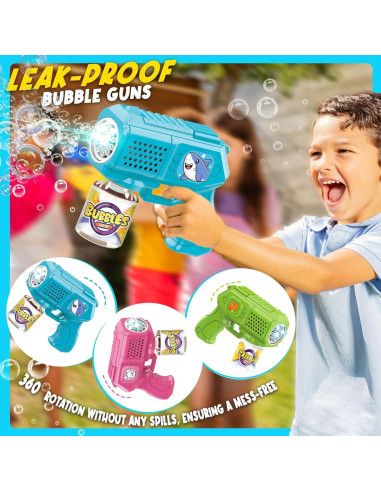 Pistolas de Burbujas Beria - Paquete de 3, 5000 burbujas/min