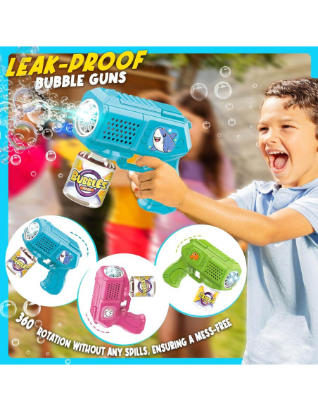 Pistolas de Burbujas Beria - Paquete de 3, 5000 burbujas/min