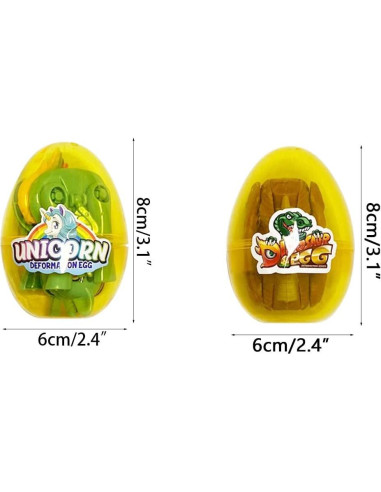 Huevos Jumbo de Deformación Pinkiwine 8 Pack Unicornio y Dinosaurio