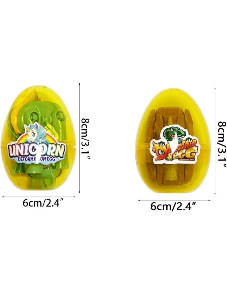 Huevos Jumbo de Deformación Pinkiwine 8 Pack Unicornio y Dinosaurio