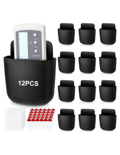 Soporte de Control Remoto ZhouBoat 12 Pcs Negro Autoadhesivo