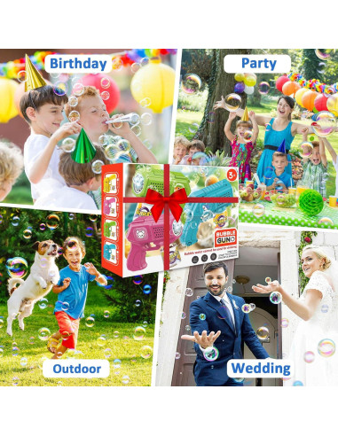 Pistolas de Burbujas Beria - Paquete de 3, 5000 burbujas/min