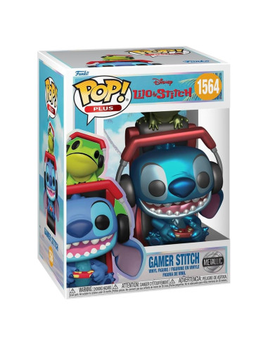 Funko Pop Plus: Lilo y Stitch - Gamer Stitch Metálico - 13.72 cm