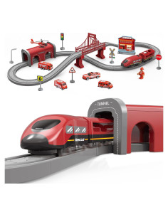 Juego de Trenes para Niños WDMIYA 66 Piezas con Batería