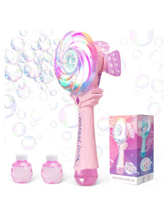Varita de Burbujas Britik Rosa Automática con Molinete