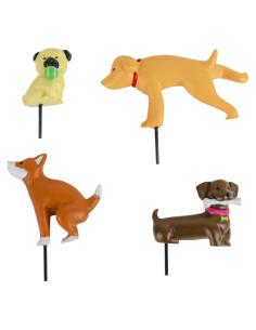 Juego de 4 Mini Macetas de Perro Gift Republic - Decoración Jardín