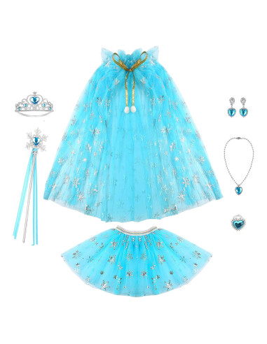 Vestido de Princesa Besjonie para Niñas 4-6 Años con Capa