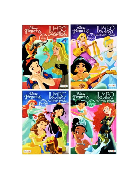 Set de 4 Libros de Colorear Jumbo Princesas Disney