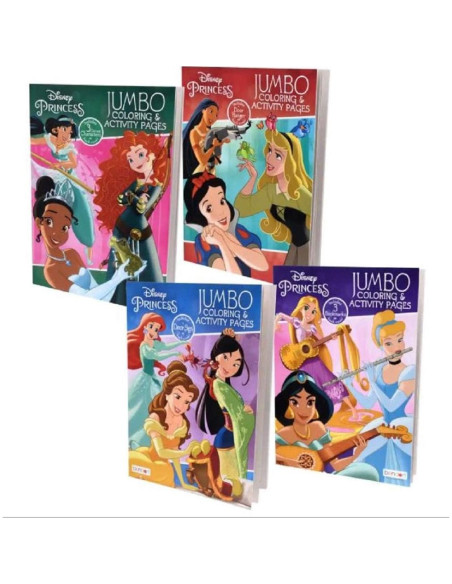 Set de 4 Libros de Colorear Jumbo Princesas Disney