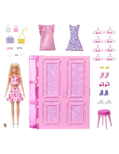Juego de Vestidor Barbie con Muñeca y 29 Accesorios - 90 cm