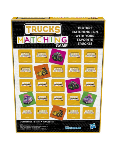 Juego de Emparejamiento de Camiones Hasbro 72 Cartas 3+