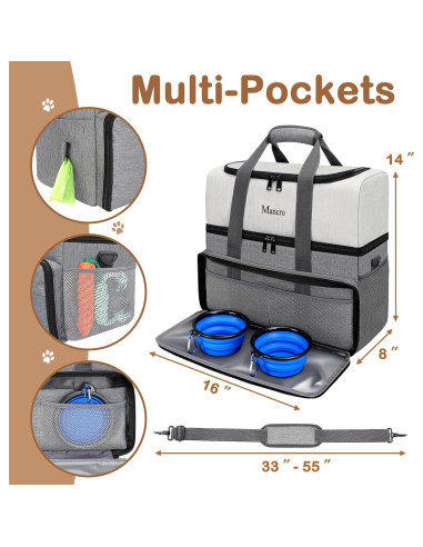 Bolsa de Viaje para Perros Mancro Doble Capa 39x19x35cm