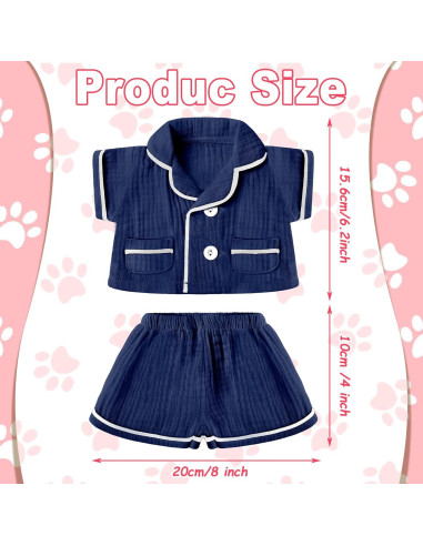 Conjunto Ropa para Osos de Peluche Hungdao Rosa y Azul 14-18"