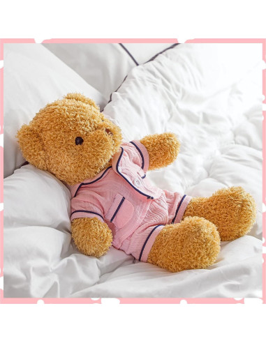 Conjunto Ropa para Osos de Peluche Hungdao Rosa y Azul 14-18"