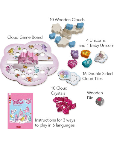 Juego de mesa HABA Unicornio Apilamiento de Nubes 4+