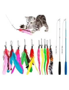 Juguete Interactivo para Gatos JIARON Varita Retráctil 36 cm