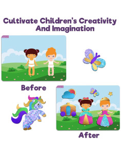 Kit de Manualidades en Foil Yazhiji Unicornios y Princesas 2